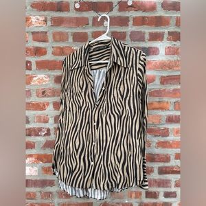 Zebra button down Zara top in Large